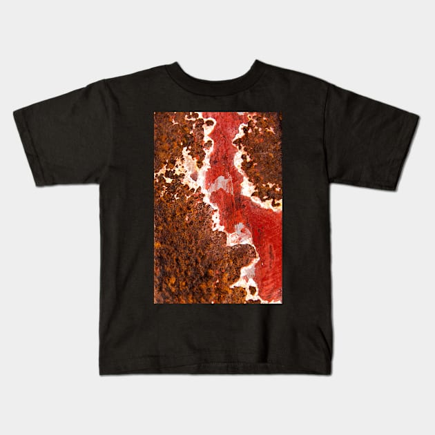 Rust, red, white, II Kids T-Shirt by ojovago